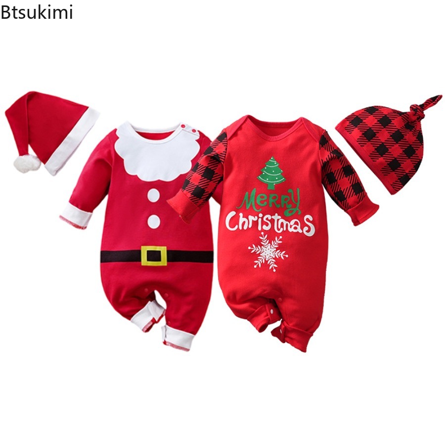 Baby Clothing Neutral - 0-18 Ay Bebek Noel Baba Tulumu+şapka