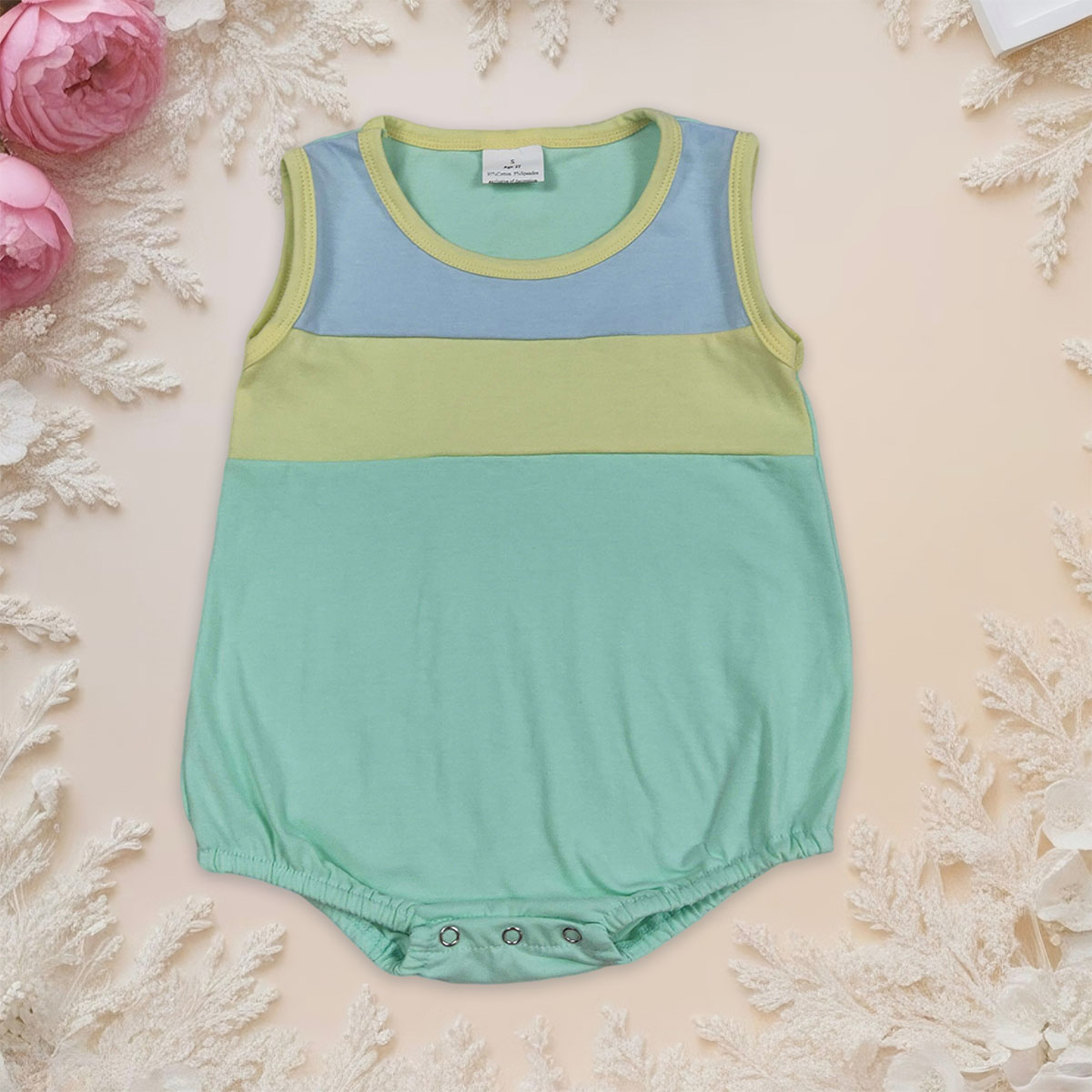 Baby Clothing Yellow - Yenidoğan Erkek Bebek Kolsuz Mavi Sarı