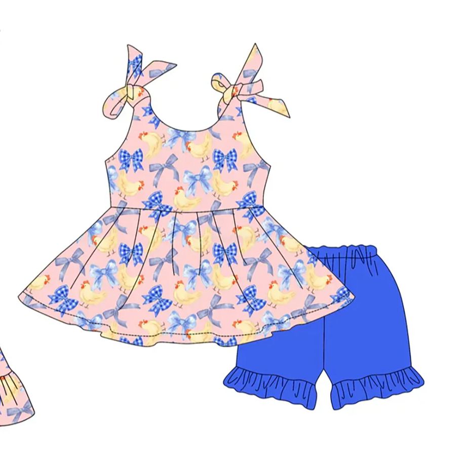 Baby Clothing Yellow - Yazlık Küçük Sarı Ördek Fiyonk Baskılı
